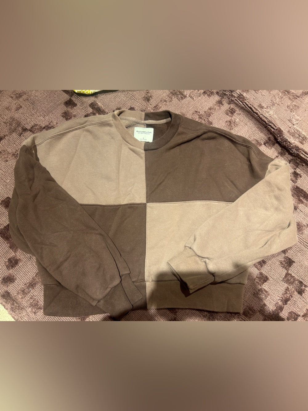Abercrombie & Fitch Two-Tone Brown & Tan Cowl Sweater